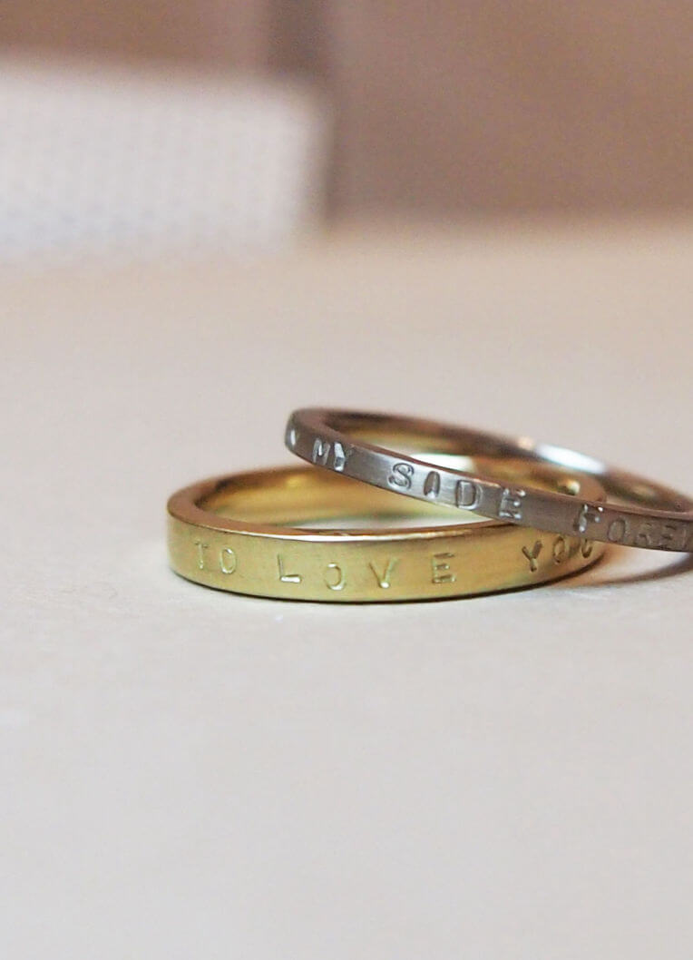 指輪にメッセージを刻印 福岡